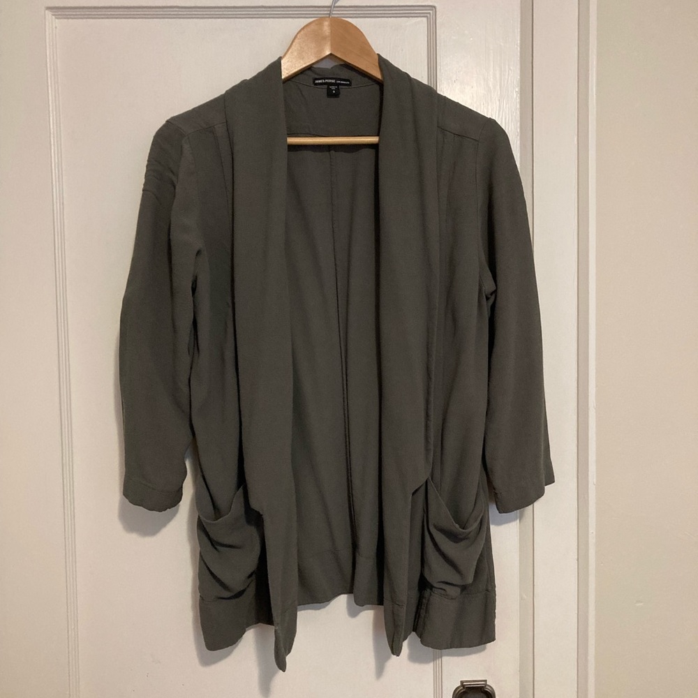 James Perse crepe open front blazer